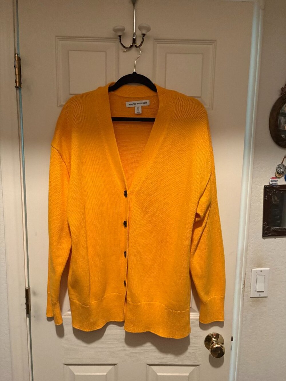 Amazon Brands Knit Bright Yellow Cardigan Size XL